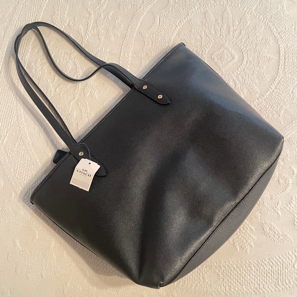 Coach X Grain Zip Top Tote Denim Blue NWOT Bag - Picture 3 of 13